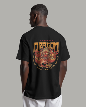 Men's Dragon Graphic Oversized T Shirt