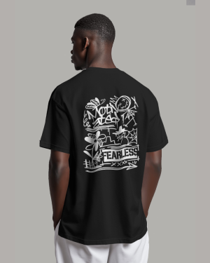Men's Moon also Fearless Graphic Oversized T Shirt