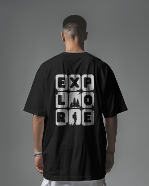 Men's Explore Adventure Graphic Oversized T Shirt