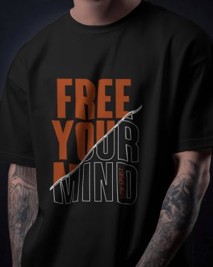 Men's Black Free Your Mind Oversized T Shirt