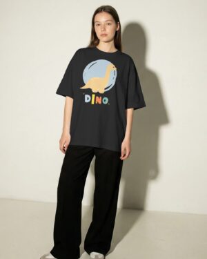 Women’s Cute Dino Graphic Oversized T-Shirt
