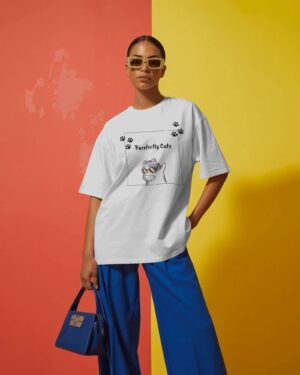 Women’s Purrfectly Cute Cat Graphic Oversized T-Shirt