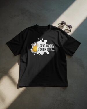 Men’s Save Water Drink Beer Oversized T-Shirt